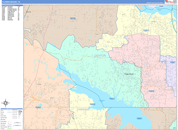 Flower Mound, TX Zip Code Map